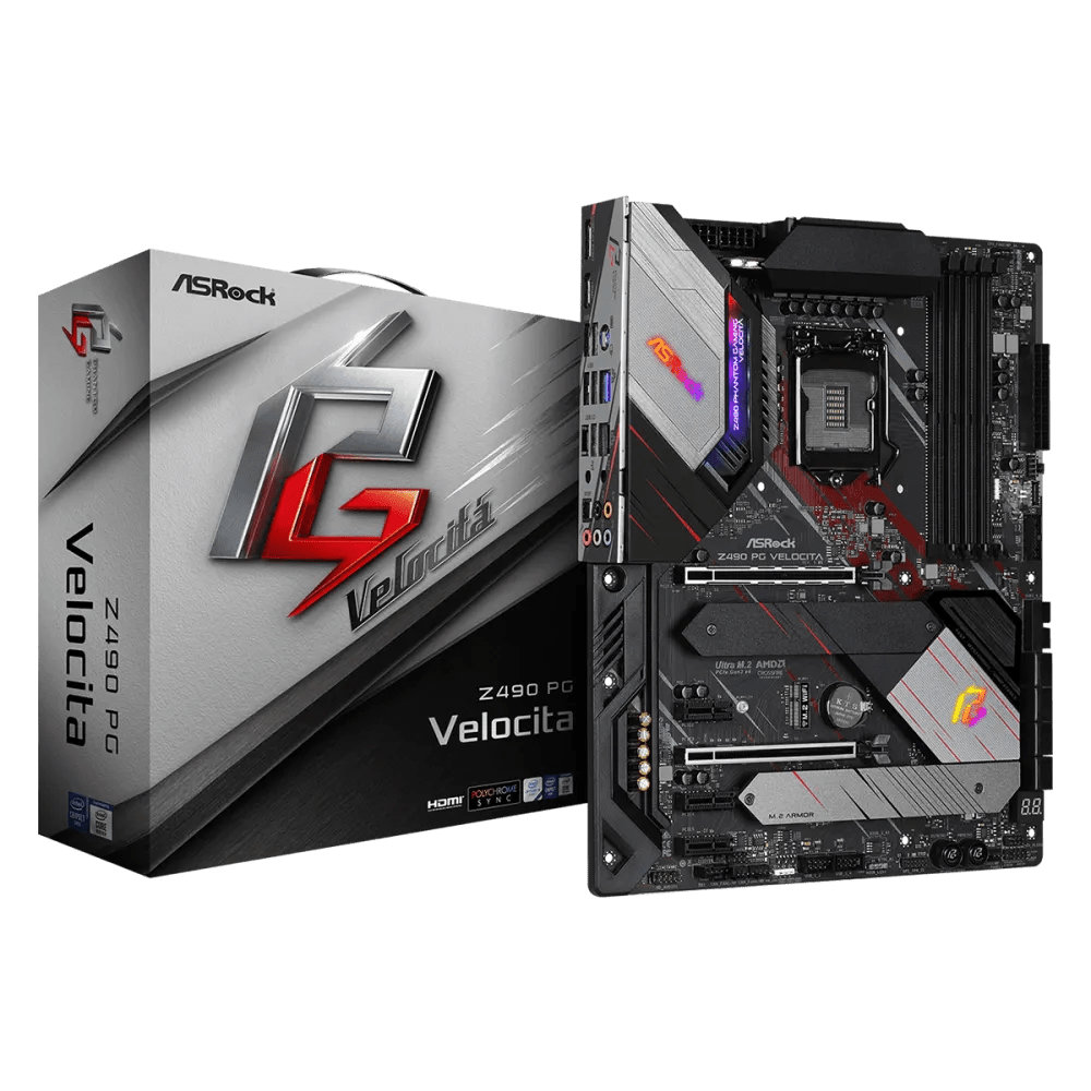 ASRock Z490 PG Velocita Intel 400 Series ATX Motherboard | 90-MXBBT0-A0UAYZ | Motherboard ASRock ASRock Z490 PG Velocita Intel 400 Series ATX Motherboard | 90-MXBBT0-A0UAYZ | Motherboard ASRock